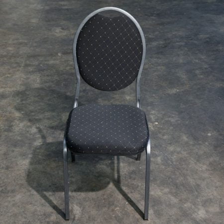 Stack chair zwart, gestoffeerd